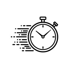 Speed Timer Illustration - Fast Delivery Stopwatch Icon Graphics Elements