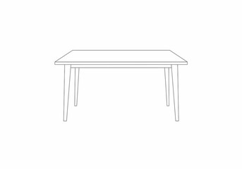 Simple table outline on white backdrop