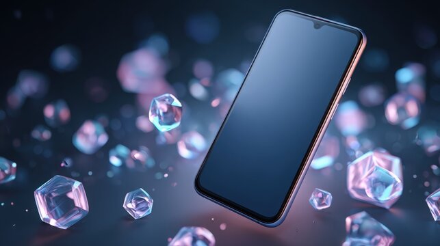 Smartphone and Crystal Objects