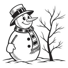 snowman with a broom