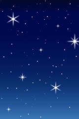 a serene and sparkling night sky filled with twinkling stars against a gradient blue backdrop