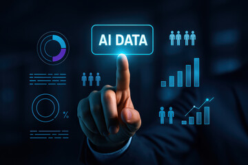 AI data is crucial element modern analytics, showcasing trends and insights through visual representations. This highlights interaction with data analytics, emphasizing technology and innovation