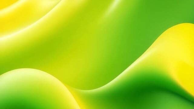 Abstract wavy background in shades of green and yellow. Smooth curves create a fluid and dynamic visual effect.