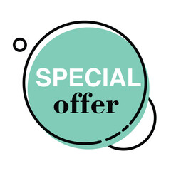 Modern Circular “Special Offer” Label in Mint Green Vector