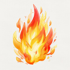 fire flames on white background