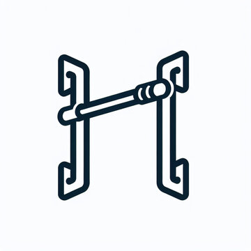 Parallel Bar Symbol: A minimalist depiction of parallel bars, showcasing essential equipment for calisthenics exercises.