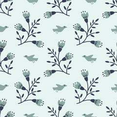 Seamless pastel decorative floral pattern