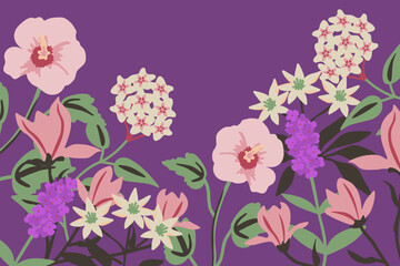 China floral background with native plants