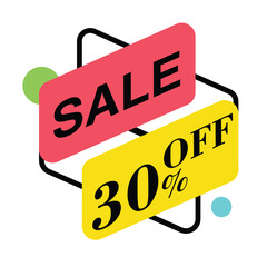 Sale 30% Off&rdquo; Discount Banner Vector in Modern Style