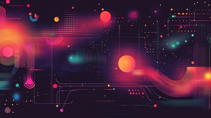 Obraz premium abstract neon circuit background