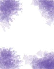 Abstract purple cloud border design with translucent edges on dark space isolated on transparent...