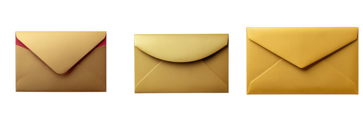 Set of Colorful envelopes for creative projects. isolated on a transparent background.