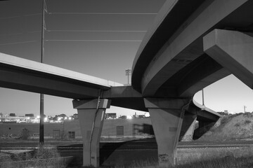 Highway Overpass Black and White