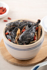 Delicoius silky chicken soup with Chinese herbal medicine