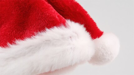 Festive Santa Hat with White Fur Trim Isolated on Clean Background for Holiday Season