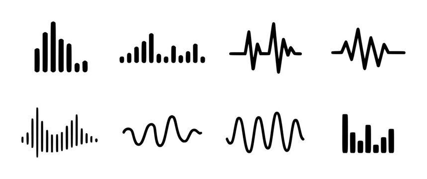 Collection of Sound Wave and Audio Visualization Icons