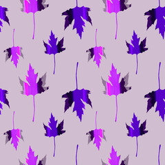 Autumn seamless pattern with maple leaves for textile, fabric, wrapping paper.