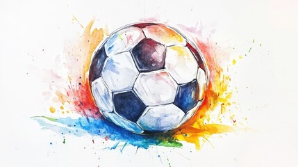 watercolor soccer ball painting