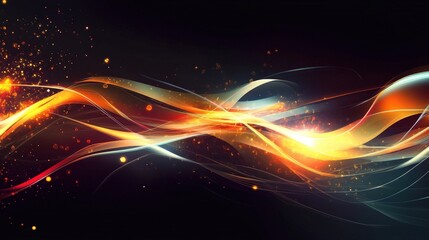abstract orange and blue energy wave background
