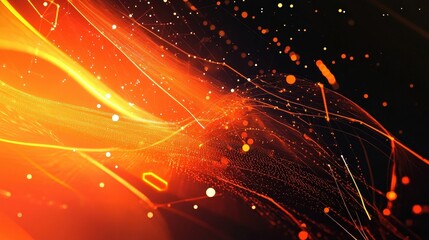 abstract orange and black energy flow