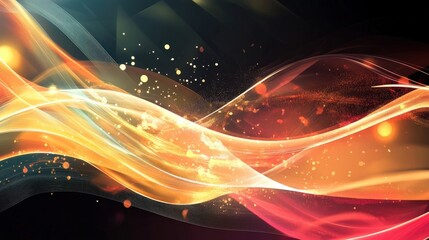 abstract orange and red energy waves background