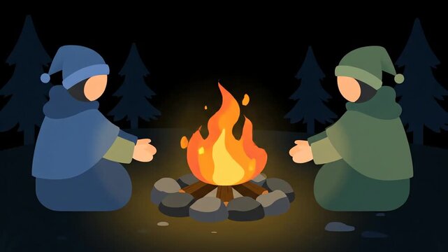 fire in the fireplace