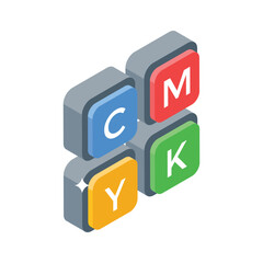 CMYK color mode icon symbolizing print and graphic design.