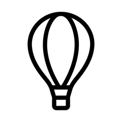 Minimalist Hot Air Balloon Outline Vector Icon Illustration