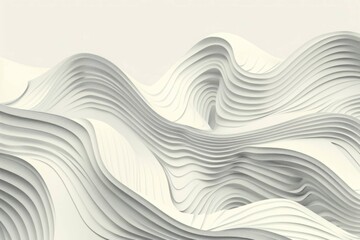 Minimal Line-Art Waves on Matte Off-White