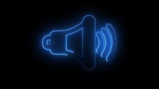 brand advocacy icon by blue colored animation on black background.