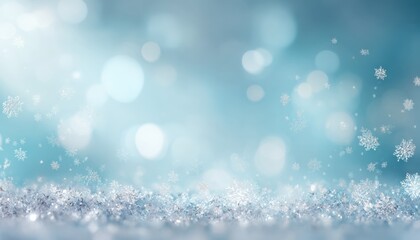 Elegant Winter Background with Sparkling Snowflakes and Bokeh Lights for Festive Holiday Season