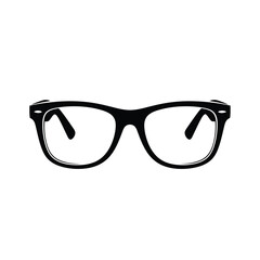 Fototapeta premium Vector illustration of black silhouette of classic wayfarer style eyeglasses