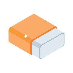 Classic eraser icon representing correction, drawing, and graphic design.
