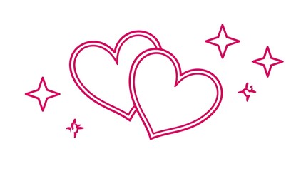 Delicate, interlocking heart shapes in a romantic, enchanting design, accented by twinkling stars for a dreamy, feminine aesthetic.