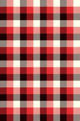 Red and black gingham check pattern scottish vector.Classic checkered textile plaid repeating diagonal weave texture seamless fabric background.Design for clothing,blanket,tablecloth,wrapping,decorate