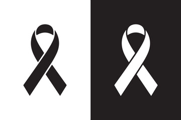 ribbon monochrome awareness pair loop emblem