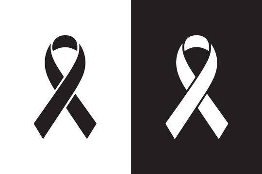 ribbon monochrome awareness pair loop emblem