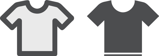 tshirt icon simple apparel outline pair white and gray color choice