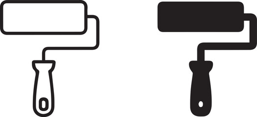 paint roller graphic two tone silhouette tool handle hanging hole