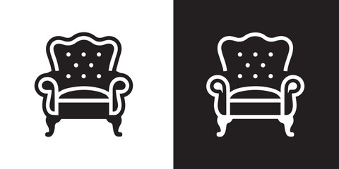 armchair two tone vector composition featuring highback tufted seating