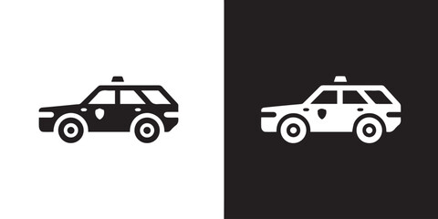 police icon emergency suv symbol police vehicle flat silhouette vector