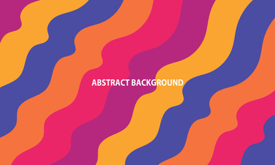 Wavy abstract background in orange pink purple and blue