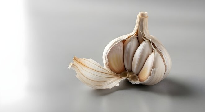 garlic on a white background