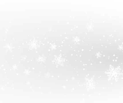 White snowflakes falling on transparent background. Light winter snowfall with multiple shapes and forms. Frosty air overlay for Christmas, winter holidays, or seasonal design