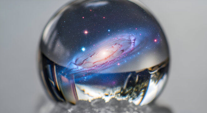 Explore the Universe Within A Glass Orb Capturing Galaxy's Majesty, Perfect for Space Enthusiasts and Dreamers Seeking Cosmic Inspiration and Wonder