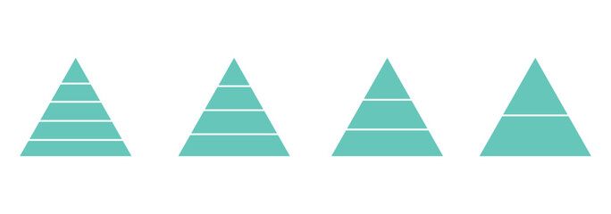 Levels of triangular pyramid icon. Maslow layer diagram. Triangle pyramid chart. designed for business presentations, charts, educational materials. vector illustration. 