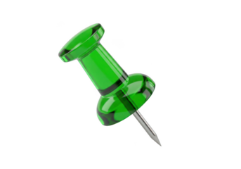 Vibrant green push pin detail offers a crisp, clear focus on organization tools