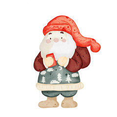 santa claus and snowman