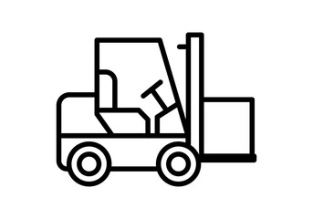 Icono negro de carretilla con caja