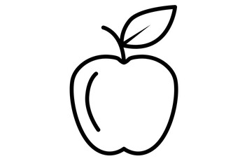 Icono negro de manzana en fondo blanco